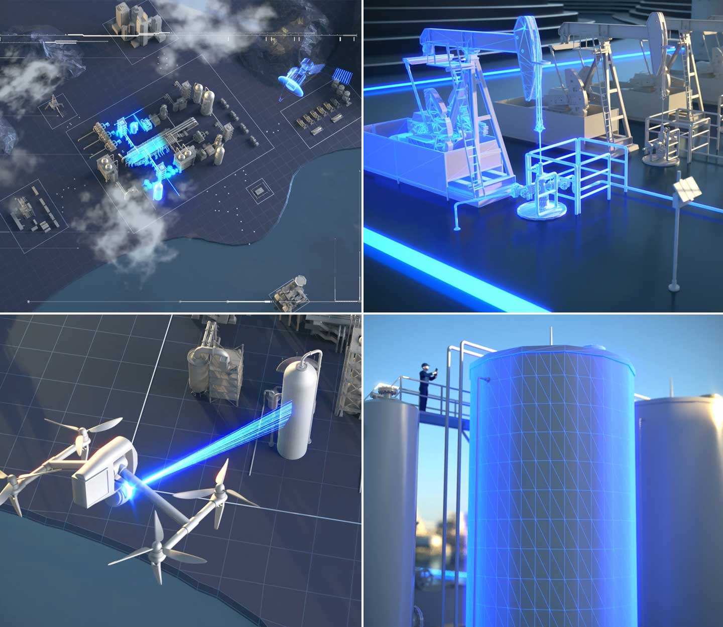 測定機能の一例：衛星やドローンによる調査、固定式連続モニタリングシステム、携帯型光学式ガスイメージングシステム等